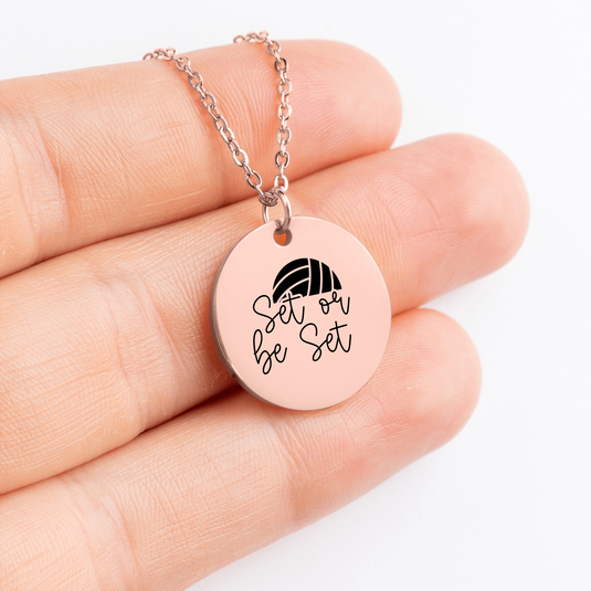 Set or Be Set Volleyball Coin Necklace