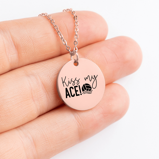 Kiss My Ace Volleyball Coin Necklace