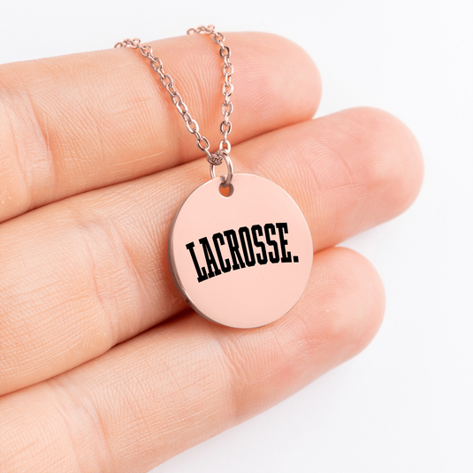 Lacrosse Tall Design Coin Necklace