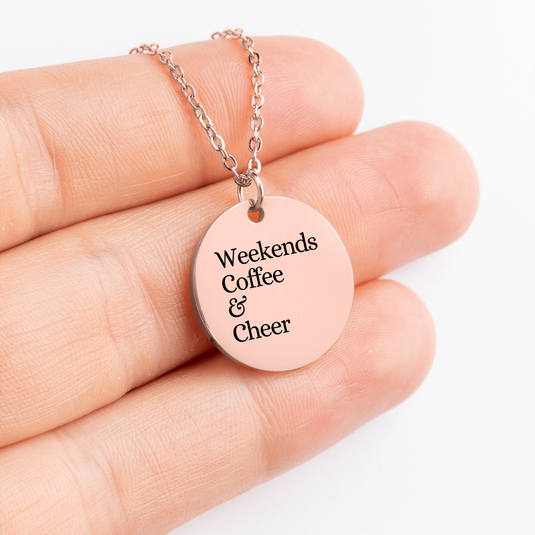 Weekends Coffee & Cheer Coin Necklace