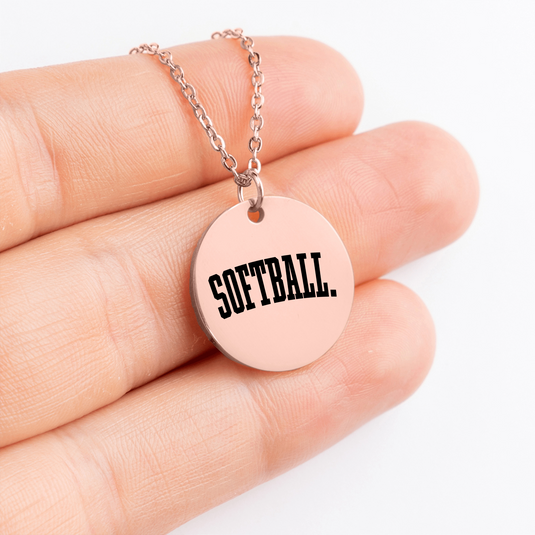 Softball Tall Design Coin Necklace