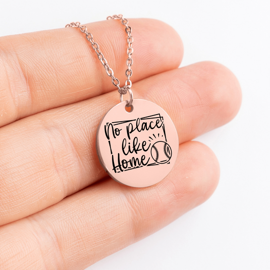 No Place Like Home Baseball Coin Necklace