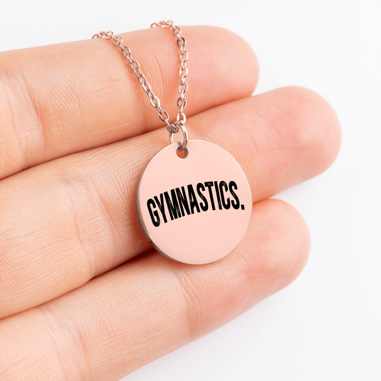 Gymnastics Rustic Design Coin Necklace