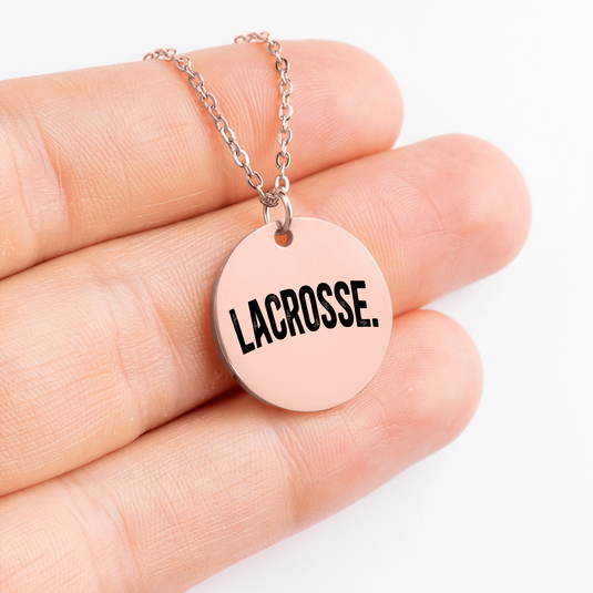 Lacrosse Rustic Design Coin Necklace