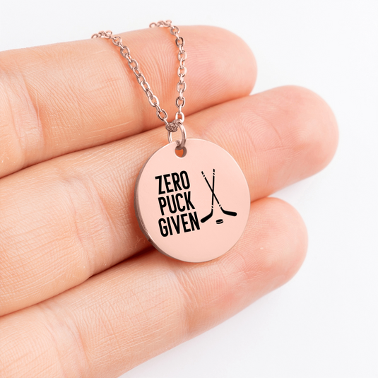 Zero Puck Given Hockey Coin Necklace