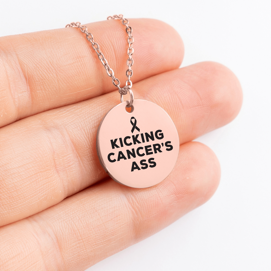 Kicking Cancer's Ass Coin Necklace