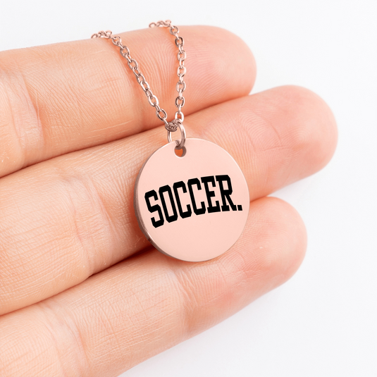 Soccer Tall Design Coin Necklace