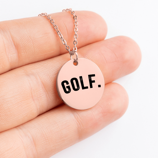 Golf Rustic Design Coin Necklace