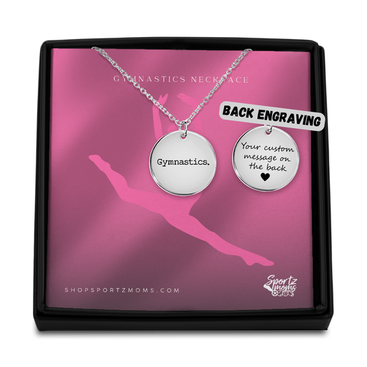 Gymnastics Typewriter Design Coin Necklace