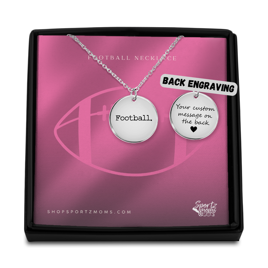 Football Typewriter Design Coin Necklace