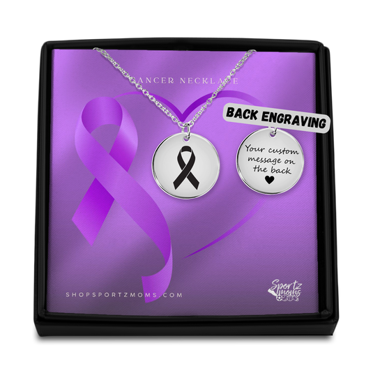 Cancer Ribbon Coin Necklace