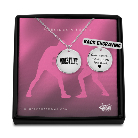 Wrestling Tall Design Coin Necklace