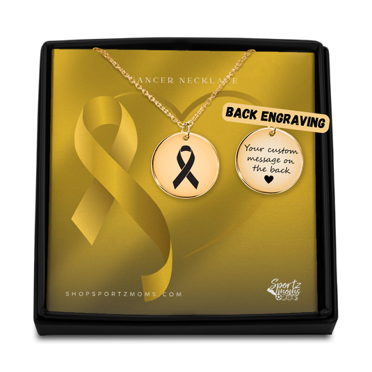 Cancer Ribbon Coin Necklace