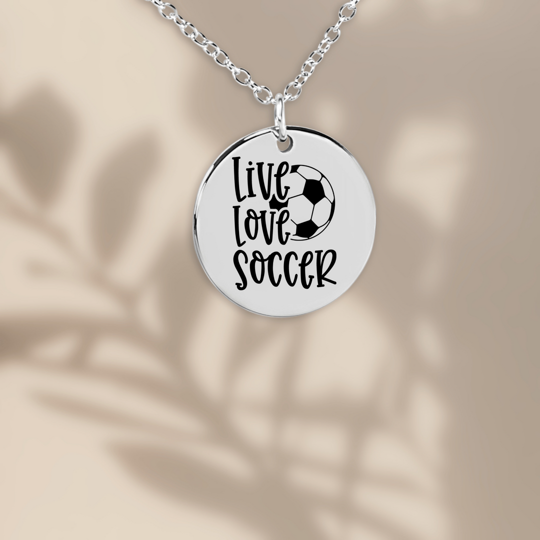 Live Love Soccer Coin Necklace