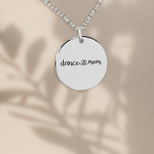 Dance Mom with Heart Coin Necklace