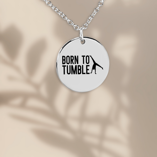 Born To Tumble Gymnastics Coin Necklace