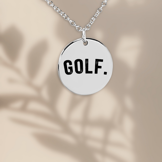 Golf Rustic Design Coin Necklace