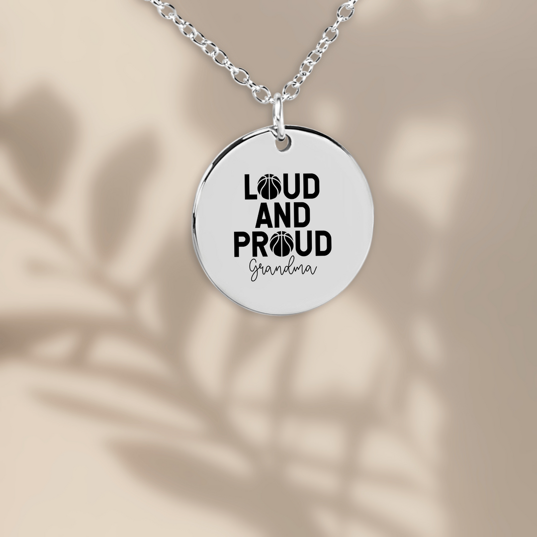 Loud and Proud Grandma Basketball Coin Necklace