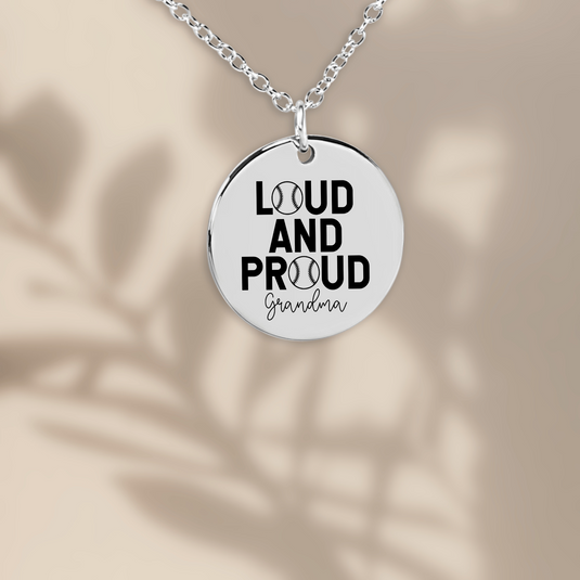 Loud and Proud Grandma Baseball Coin Necklace