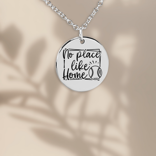 No Place Like Home Baseball Coin Necklace