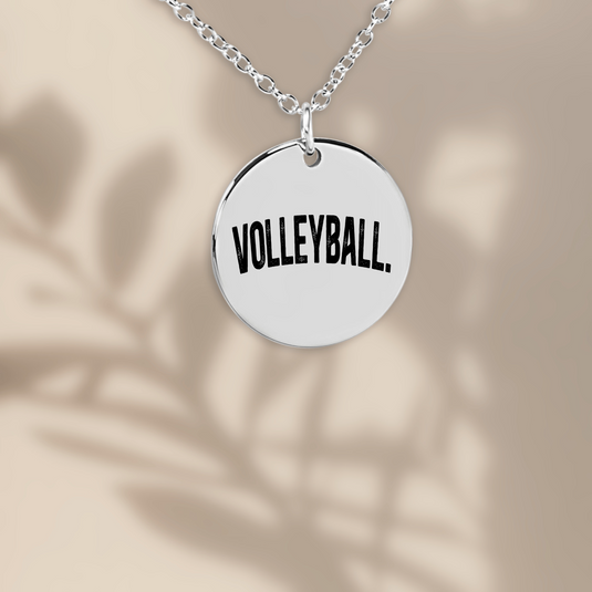 Volleyball Rustic Design Coin Necklace