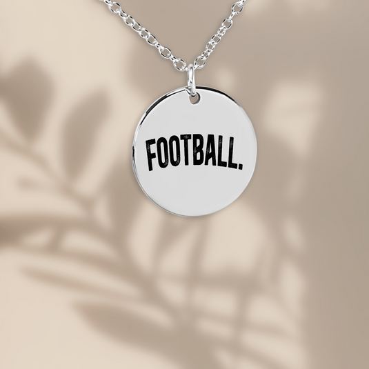 Football Rustic Design Coin Necklace