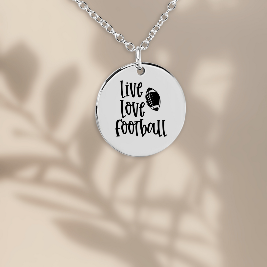 Live Love Football Coin Necklace