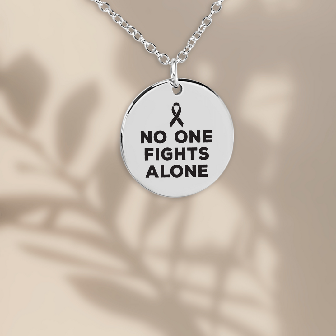No One Fights Alone Cancer Coin Necklace