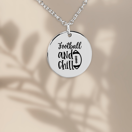 Football and Chill Coin Necklace