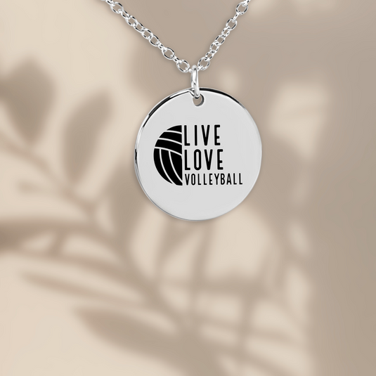 Live Love Volleyball Coin Necklace