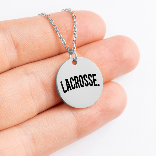 Lacrosse Rustic Design Coin Necklace