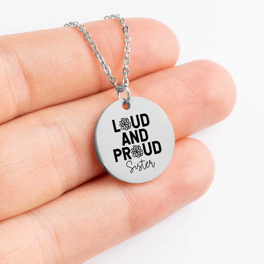 Loud and Proud Sister Cheer Coin Necklace