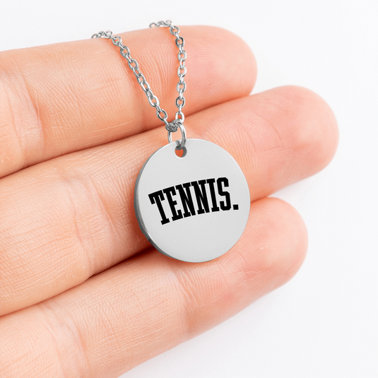 Tennis Tall Design Coin Necklace