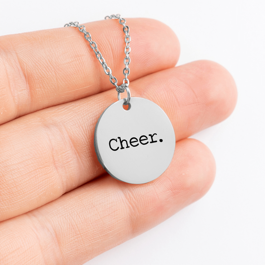 Cheer Typewriter Design Coin Necklace