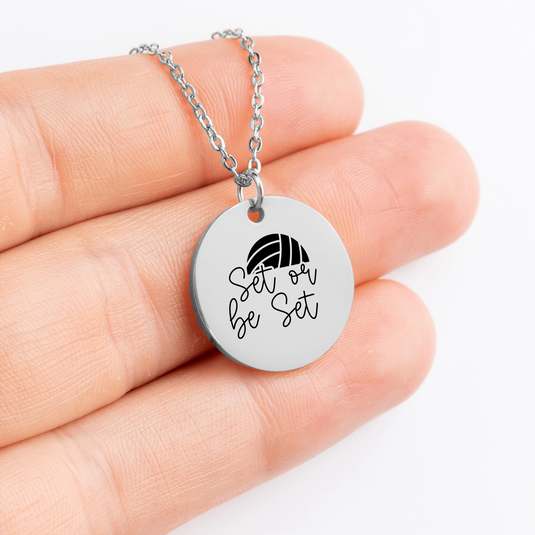 Set or Be Set Volleyball Coin Necklace