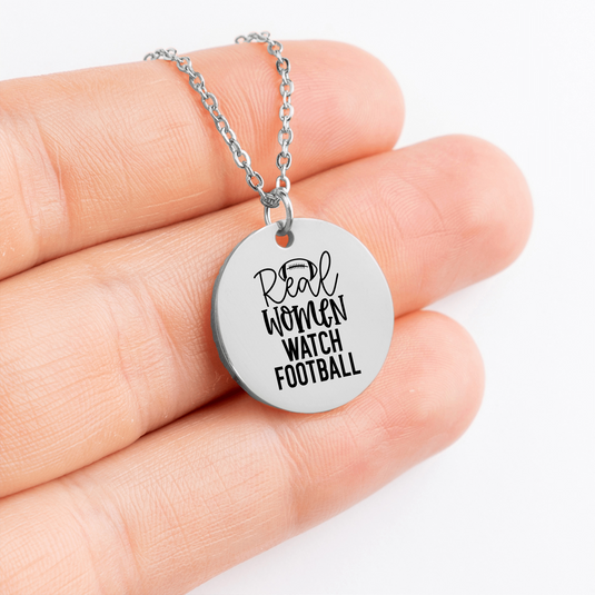 Real Women Watch Football Coin Necklace