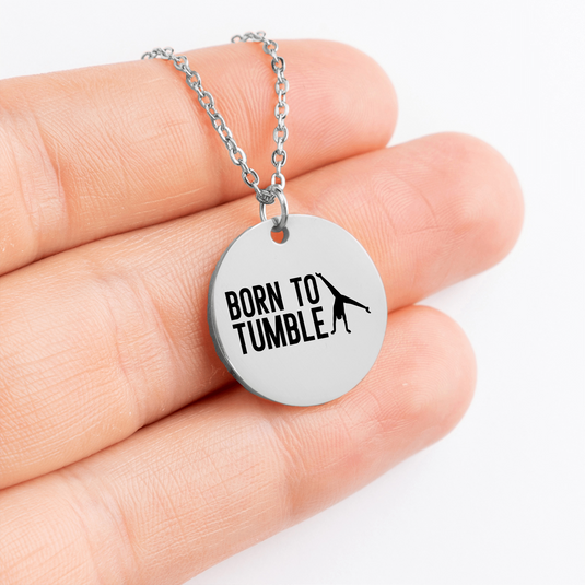 Born To Tumble Gymnastics Coin Necklace