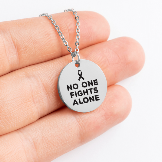 No One Fights Alone Cancer Coin Necklace