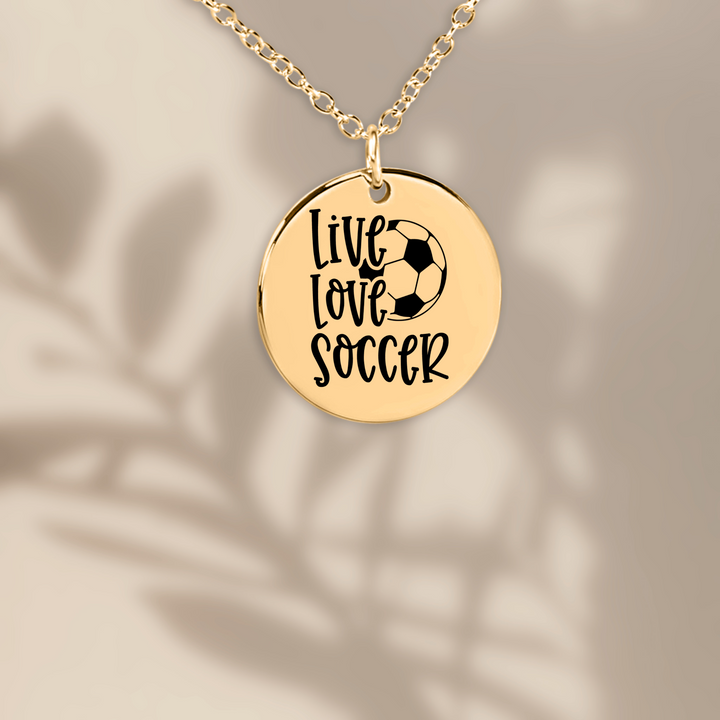 Live Love Soccer Coin Necklace