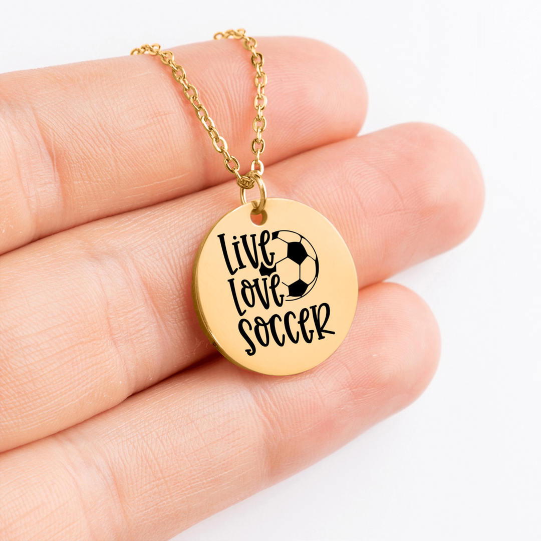 Live Love Soccer Coin Necklace