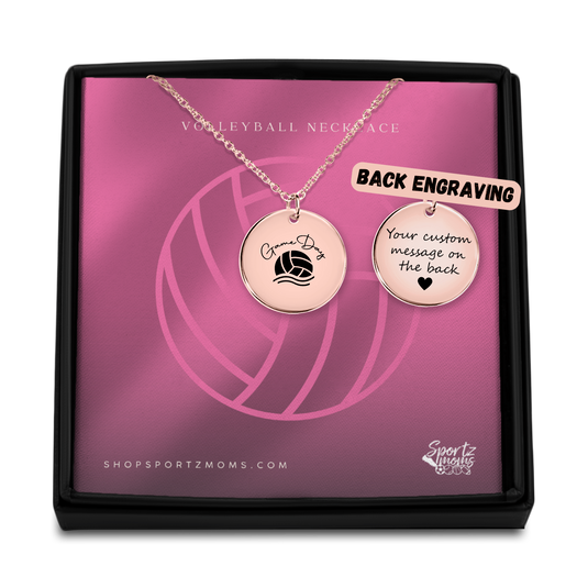 Game Day Volleyball Coin Necklace