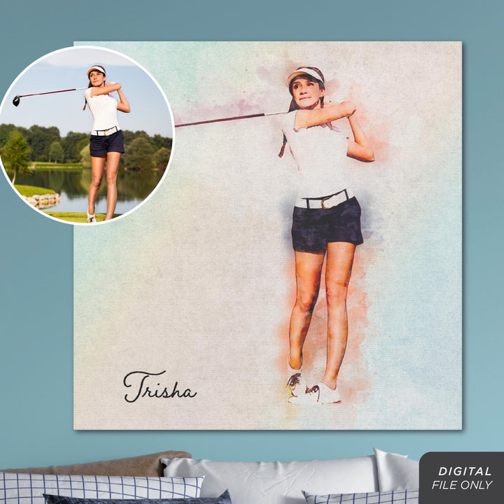 Custom Photo Digital Image - Watercolor Effect