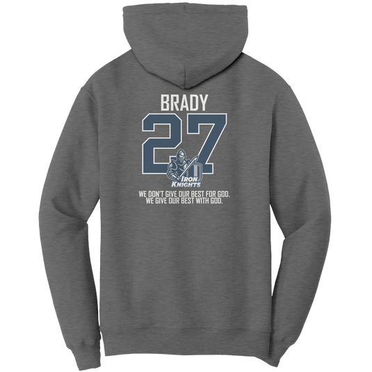 Iron Knights Mid-Level Hoodie W/Name, Number & Bible Verse - All White Design