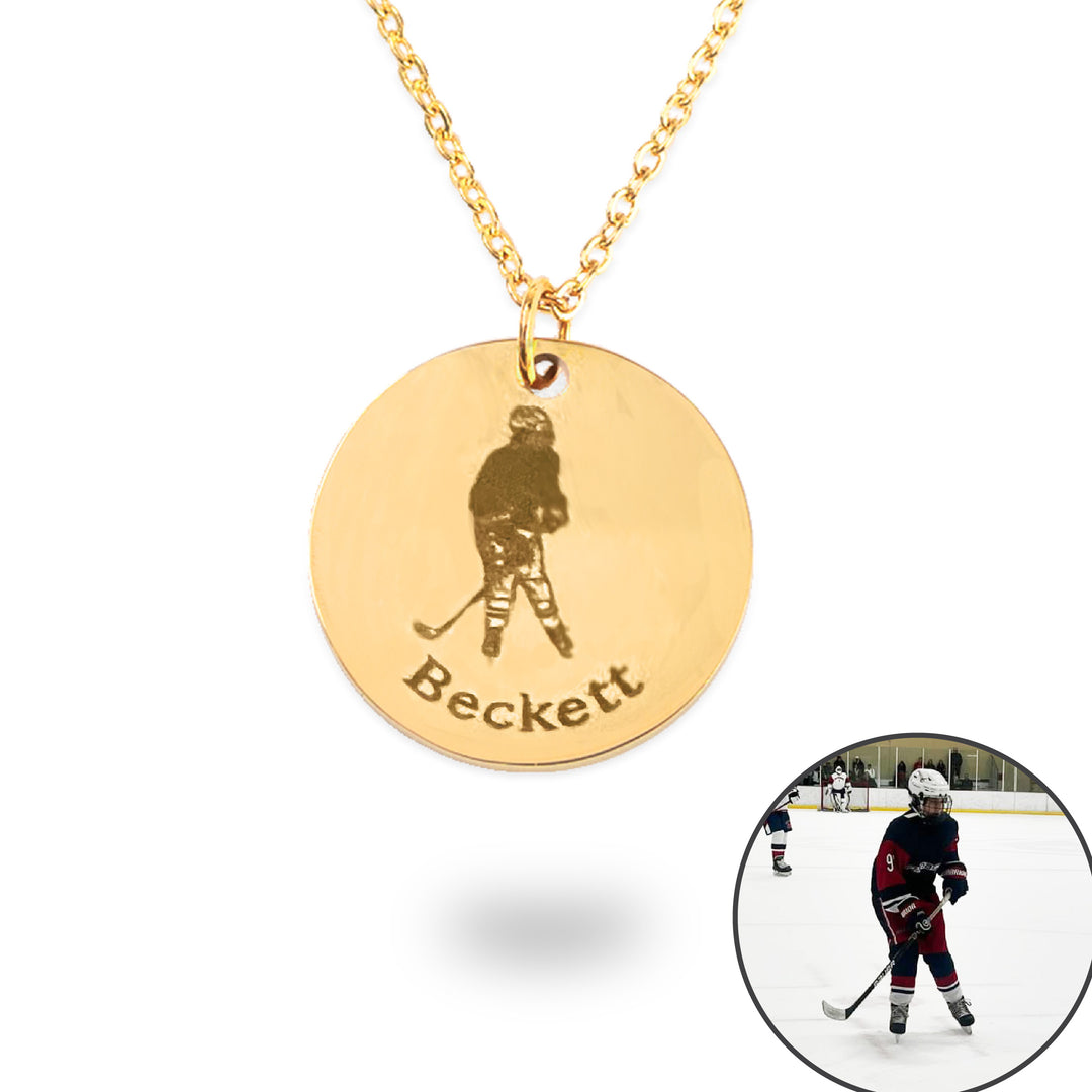 Custom Picture Engraved Coin Necklace