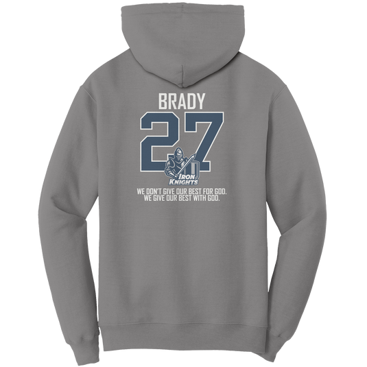 Iron Knights Mid-Level Hoodie W/Name, Number & Bible Verse - All White Design