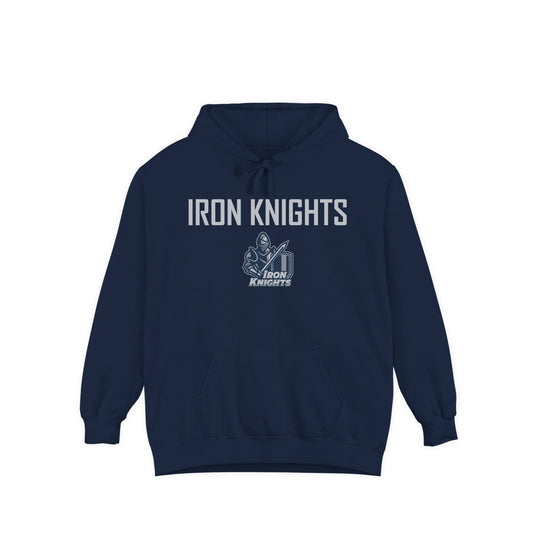 Iron Knights Premium Adult Unisex Hooded Sweatshirt W/Name, Number & Bible Verse - All White Design