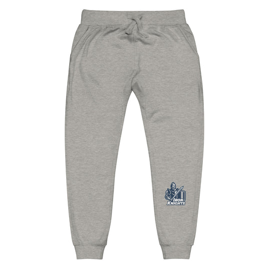 Iron Knights Adult Unisex Joggers in Carbon Grey & White w/PRINTED Knight Logo