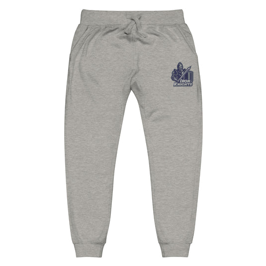 Iron Knights Adult Unisex Joggers in Carbon Grey & White w/EMBROIDERED Knight Logo