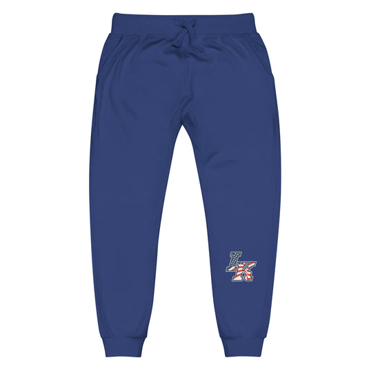 Iron Knights Unisex Adult Joggers in Navy Blazer, Charcoal Heather & Team Royal w/PRINTED Flag Logo