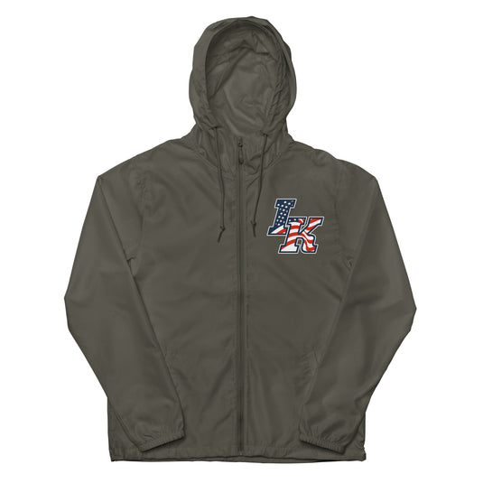 Iron Knights Unisex Lightweight Zip Up Windbreaker w/Flag Logo Only